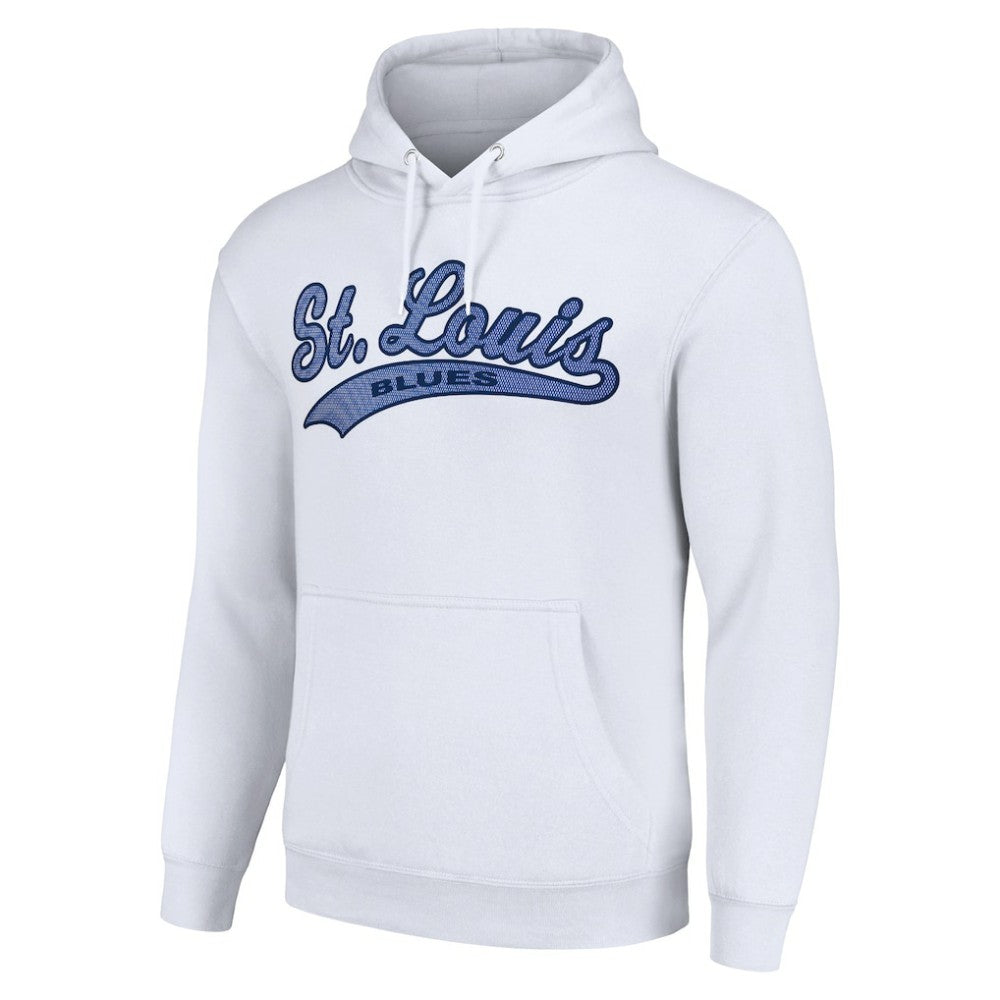 NHL St. Louis Blues Starter Tailsweep Fleece Tri-Blend Pullover Hoodie - White
