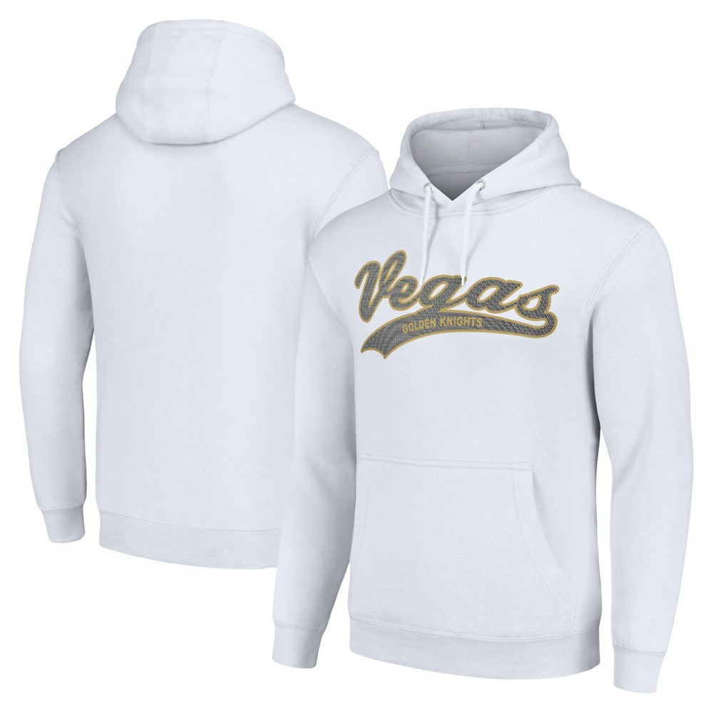 NHL Vegas Golden Knights Starter Tailsweep Fleece Tri-Blend Pullover Hoodie - White