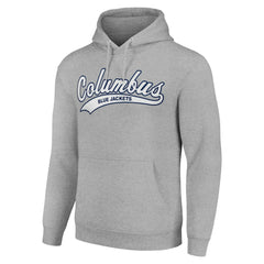 NHL Columbus Blue Jackets Starter Tailsweep Fleece Tri-Blend Pullover Hoodie - Heather Gray