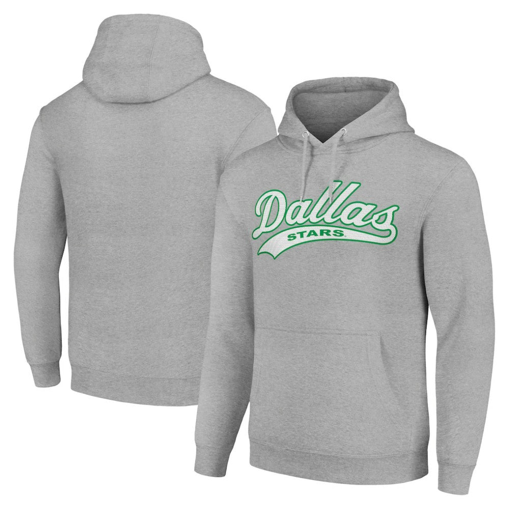 NHL Dallas Stars Starter Tailsweep Fleece Tri-Blend Pullover Hoodie - Heather Gray