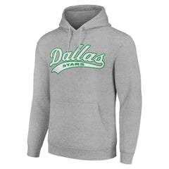 NHL Dallas Stars Starter Tailsweep Fleece Tri-Blend Pullover Hoodie - Heather Gray