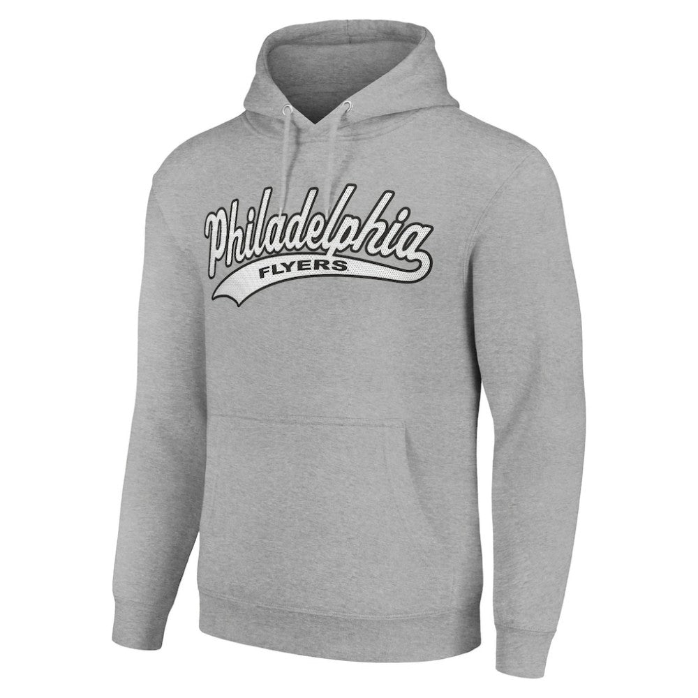 NHL Philadelphia Flyers Starter Tailsweep Fleece Tri-Blend Pullover Hoodie - Heather Gray