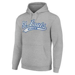 NHL St. Louis Blues Starter Tailsweep Fleece Tri-Blend Pullover Hoodie - Heather Gray