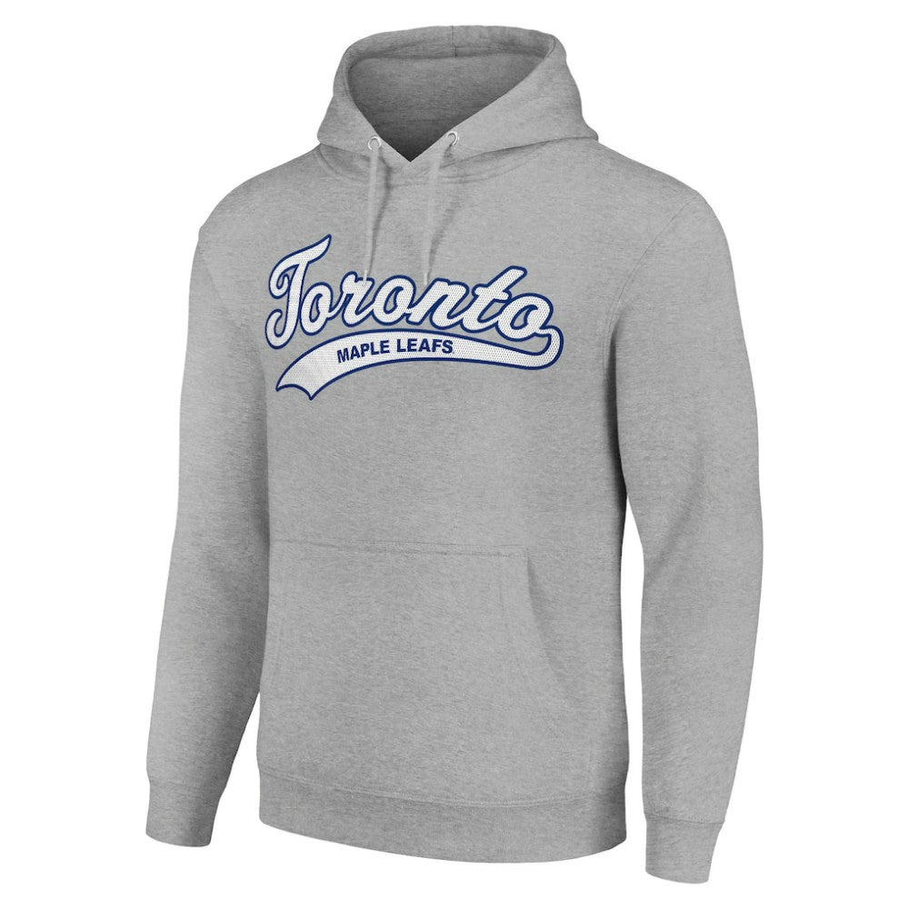 NHL Toronto Maple Leafs Starter Tailsweep Fleece Tri-Blend Pullover Hoodie - Heather Gray