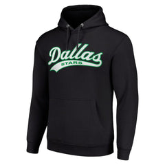 NHL Dallas Stars Starter Tailsweep Fleece Tri-Blend Pullover Hoodie - Black