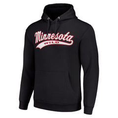 NHL Minnesota Wild Starter Tailsweep Fleece Tri-Blend Pullover Hoodie - Black