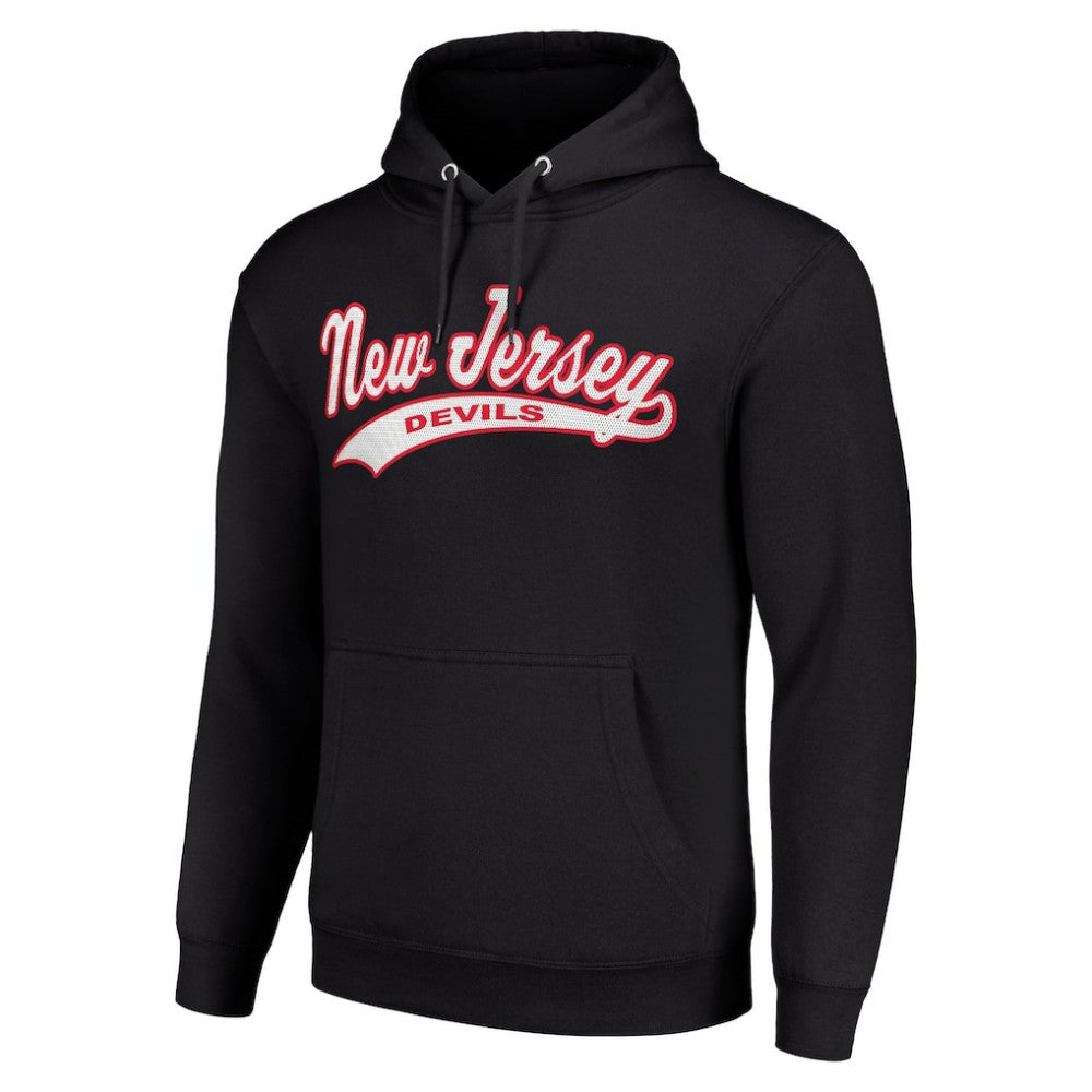 NHL New Jersey Devils Starter Tailsweep Fleece Tri-Blend Pullover Hoodie - Black