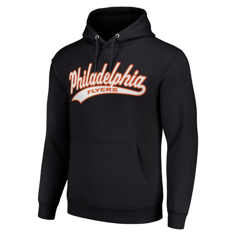 NHL Philadelphia Flyers Starter Tailsweep Fleece Tri-Blend Pullover Hoodie - Black