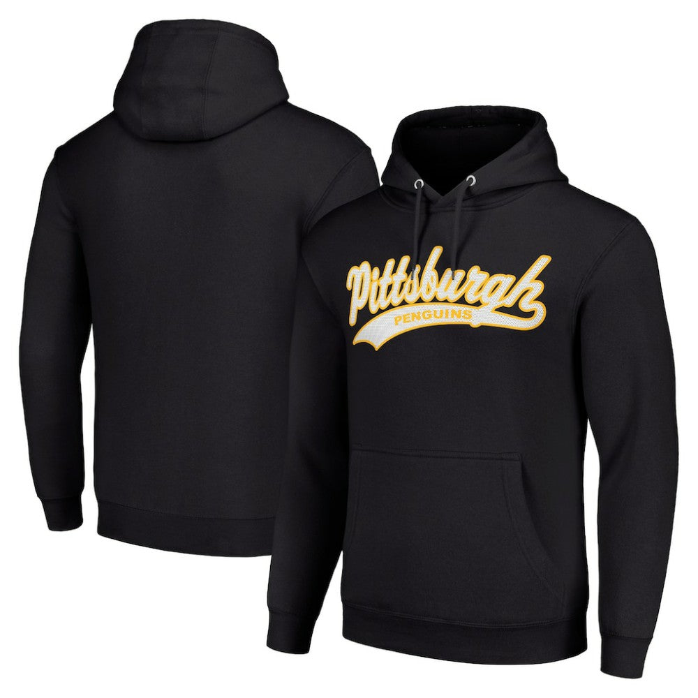 NHL Pittsburgh Penguins Starter Tailsweep Fleece Tri-Blend Pullover Hoodie - Black
