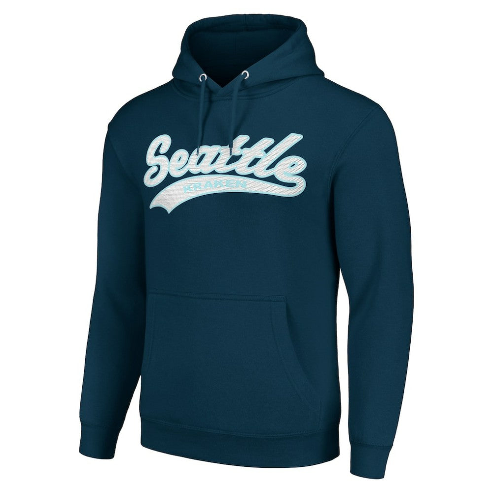NHL Seattle Kraken Starter Tailsweep Fleece Tri-Blend Pullover Hoodie - Deep Sea Blue