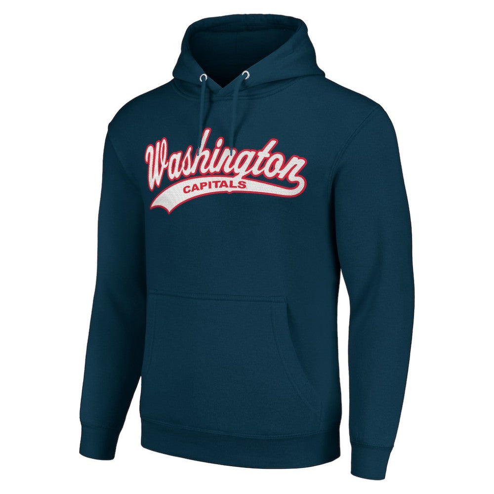 NHL Washington Capitals Starter Tailsweep Fleece Tri-Blend Pullover Hoodie - Navy