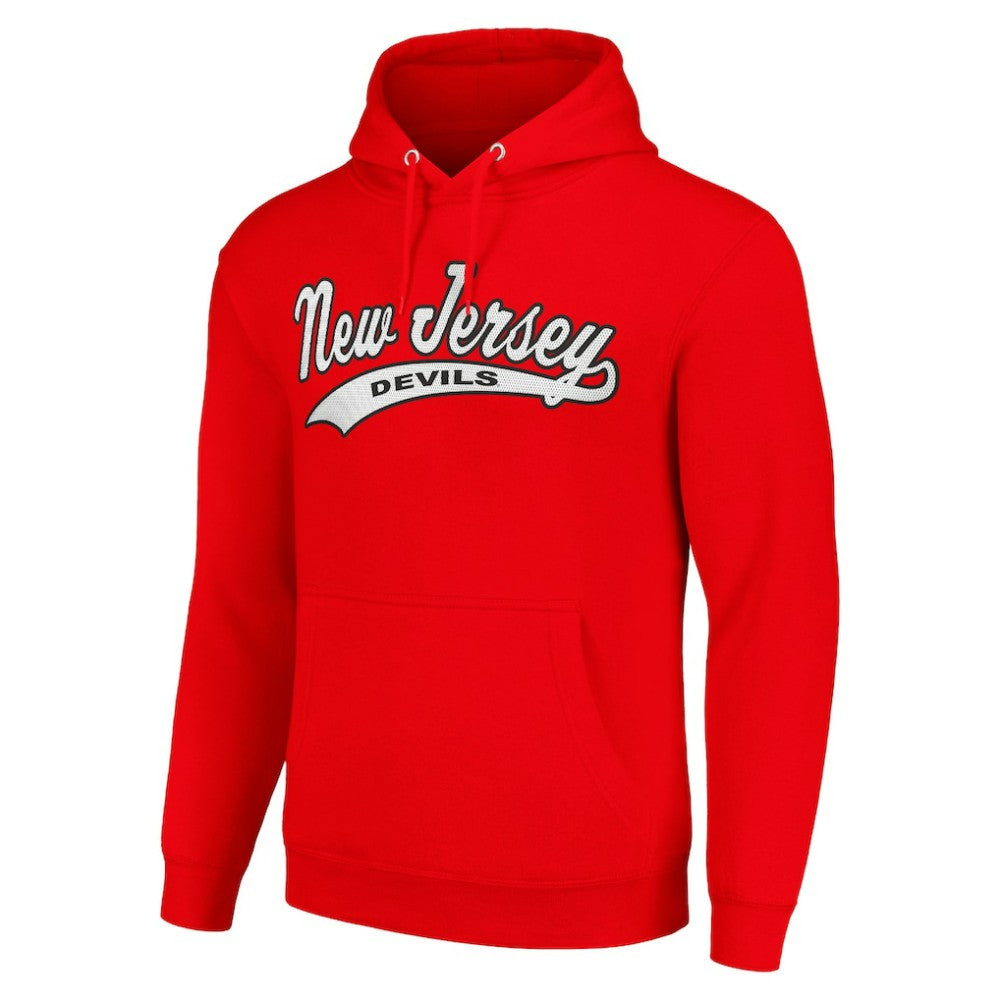 NHL New Jersey Devils Starter Tailsweep Fleece Tri-Blend Pullover Hoodie - Red
