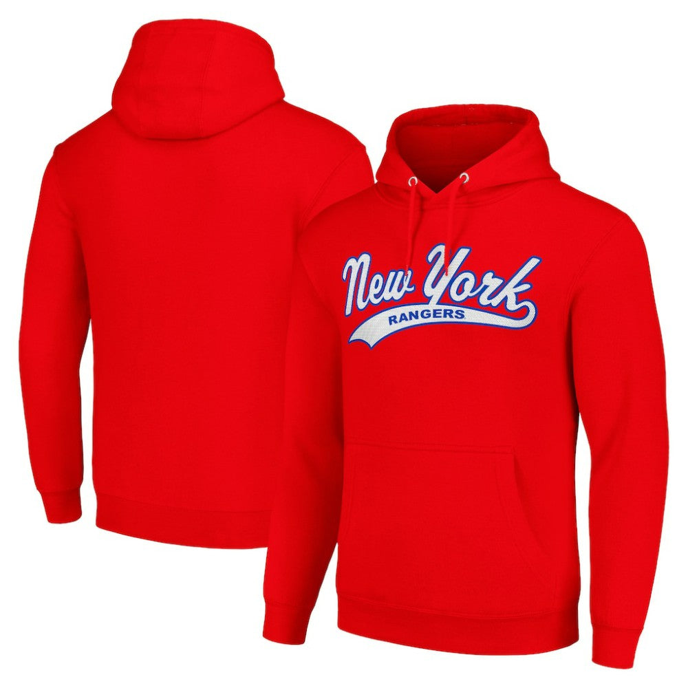 NHL New York Rangers Starter Tailsweep Fleece Tri-Blend Pullover Hoodie - Red