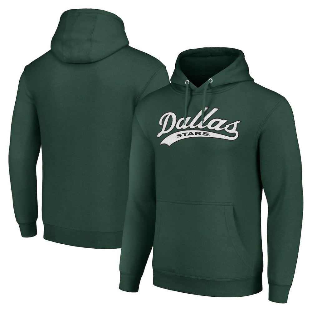 NHL Dallas Stars Starter Tailsweep Fleece Tri-Blend Pullover Hoodie - Green