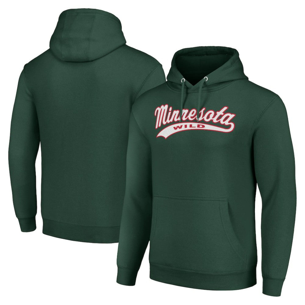NHL Minnesota Wild Starter Tailsweep Fleece Tri-Blend Pullover Hoodie - Green