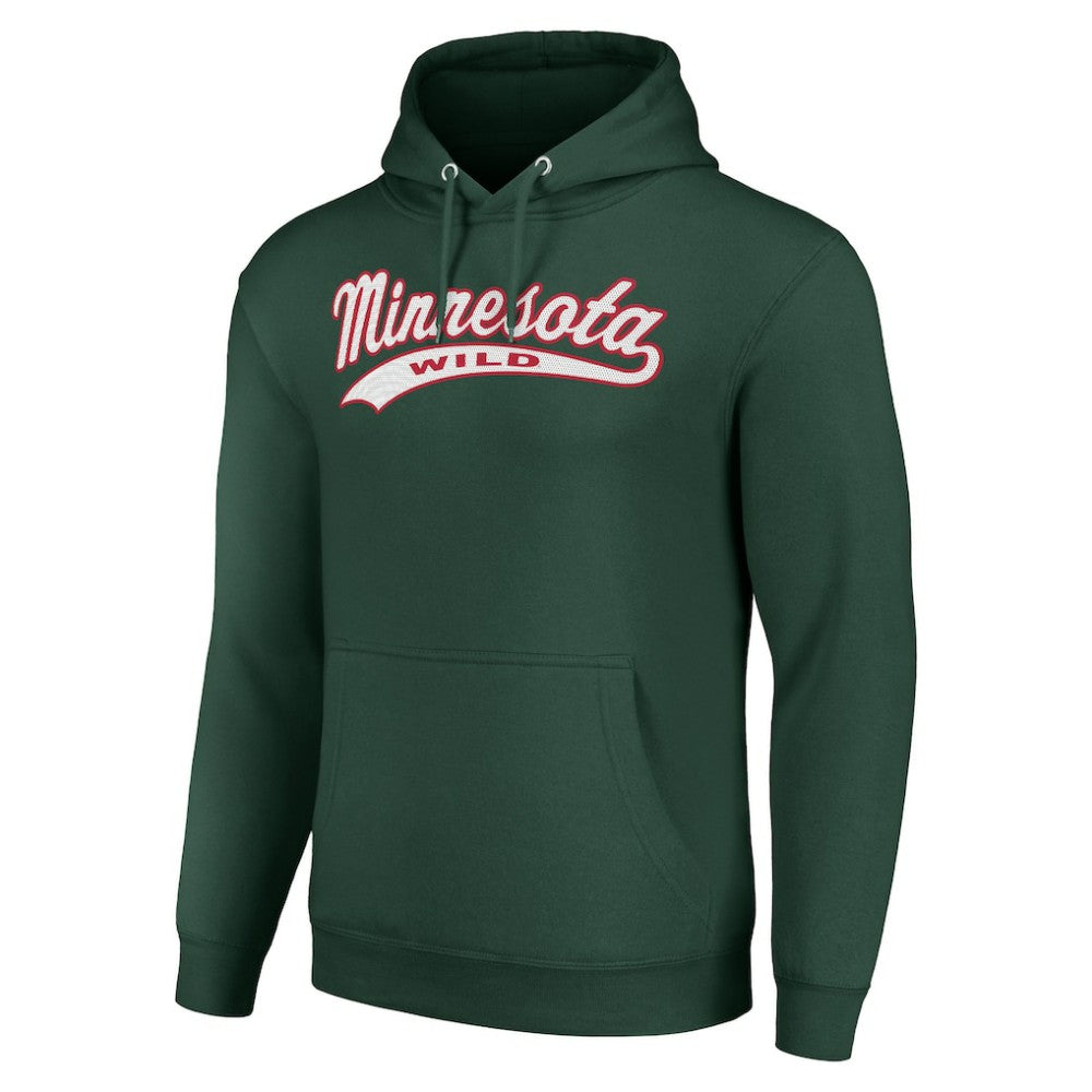 NHL Minnesota Wild Starter Tailsweep Fleece Tri-Blend Pullover Hoodie - Green