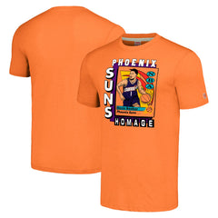 Devin Booker Phoenix Suns Homage Unisex SkyBox Player Tri-Blend T-Shirt Orange