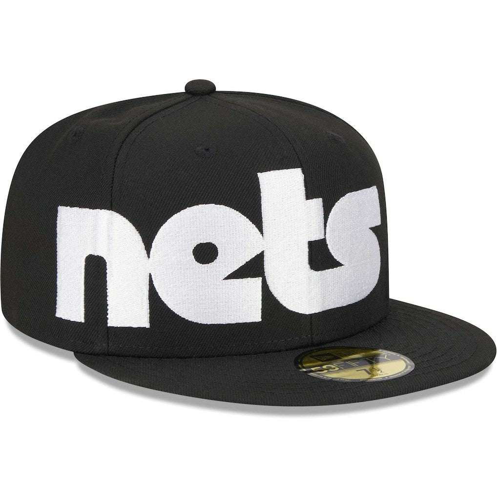 Brooklyn Nets Checkerboard UV 59FIFTY Fitted Hat Black