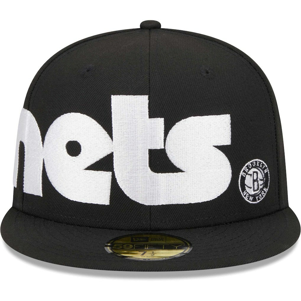 Brooklyn Nets Checkerboard UV 59FIFTY Fitted Hat Black