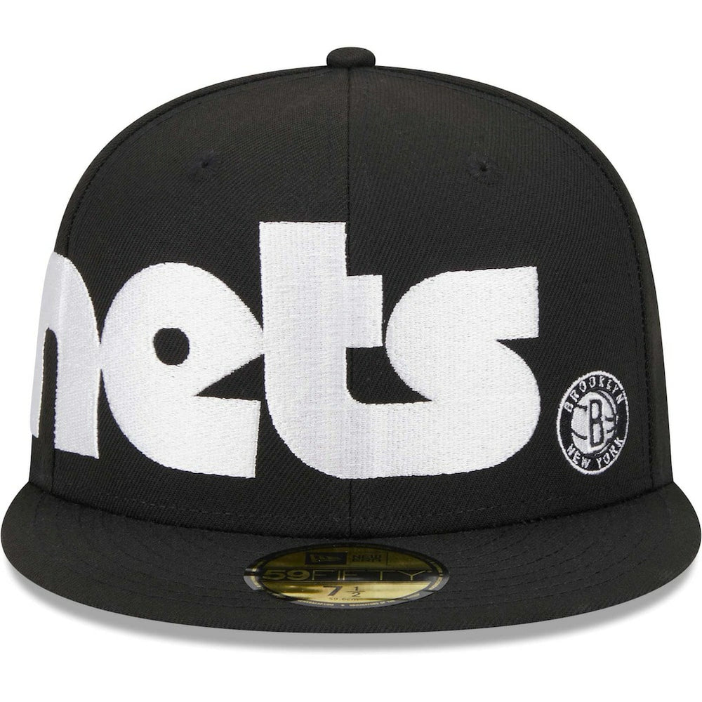 Brooklyn Nets Checkerboard UV 59FIFTY Fitted Hat Black