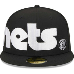 Brooklyn Nets Checkerboard UV 59FIFTY Fitted Hat Black