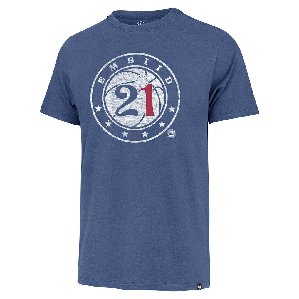 Joel Embiid Philadelphia 76ers '47 Player Logo Vintage T-Shirt Royal