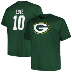 Jordan Love Green Bay Packers Big & Tall Player Name & Number T-Shirt Green