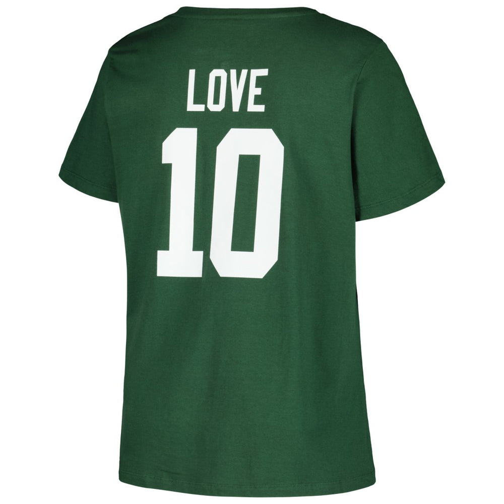 Jordan Love Green Bay Packers Women's Plus Size Name & Number V-Neck T-Shirt Green