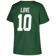Jordan Love Green Bay Packers Women's Plus Size Name & Number V-Neck T-Shirt Green