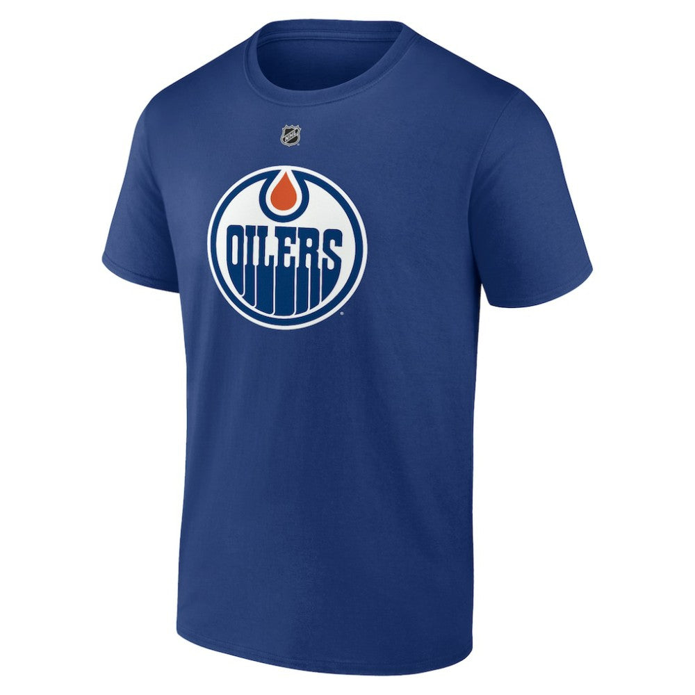 NHL Zach Hyman Edmonton Oilers Fanatics Authentic Stack Name & Number T-Shirt - Blue