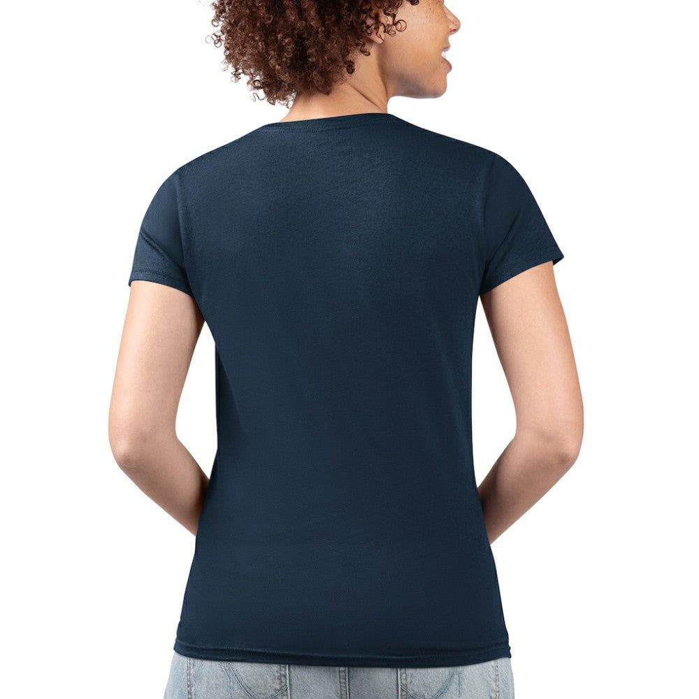 Atlanta Braves G-III 4Her by Carl Banks Women's Super-Slim Fit Lightweight City Graphic V-Neck T-Shirt - Navy T-shirts