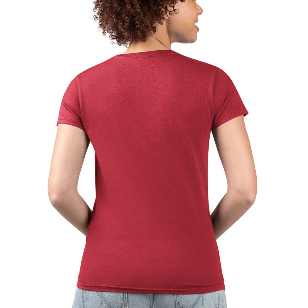 Cleveland Guardians G-III 4Her by Carl Banks Women's Super-Slim Fit Lightweight City Graphic V-Neck T-Shirt - Red T-shirts