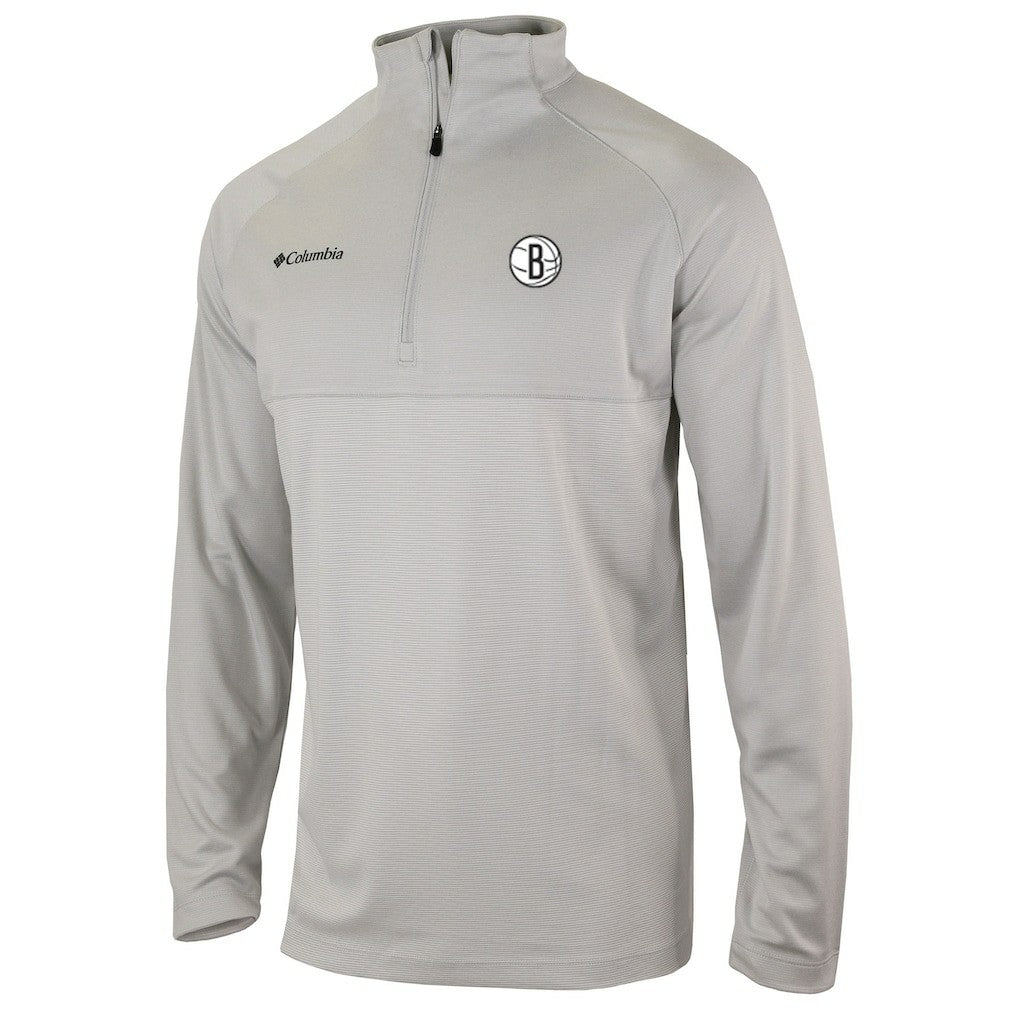 Brooklyn Nets Omni-Wick Rockin' It Quarter-Zip Pullover Top Heather Gray