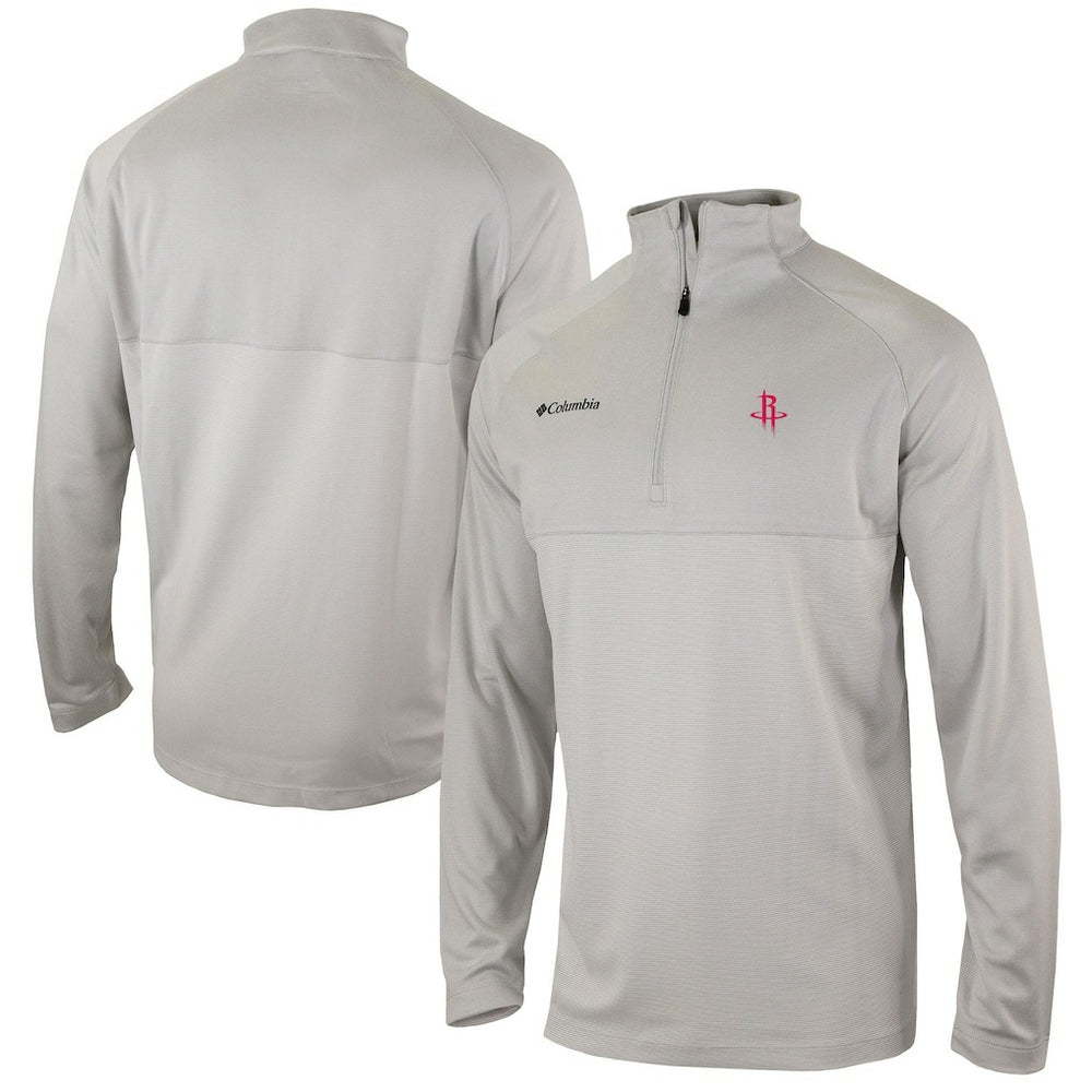 Houston Rockets Omni-Wick Rockin' It Quarter-Zip Pullover Top Heather Gray
