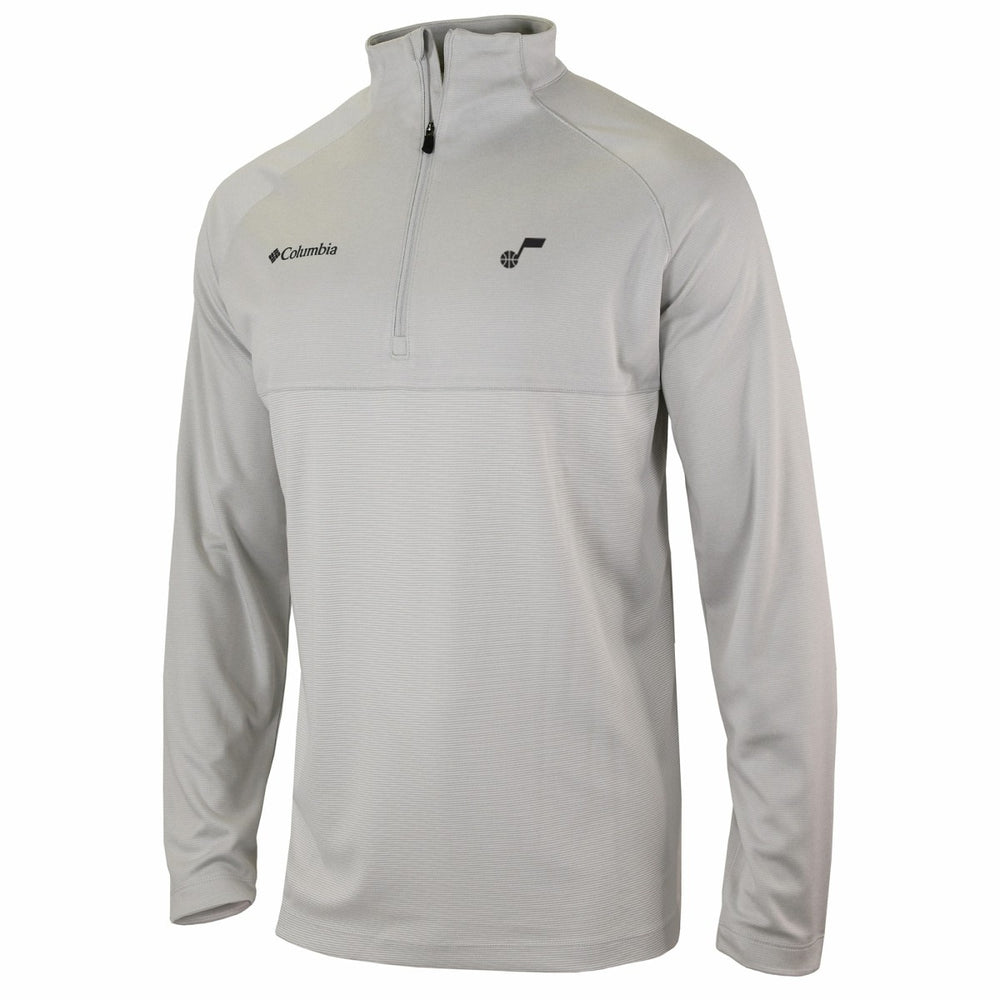 Utah Jazz Omni-Wick Rockin' It Quarter-Zip Pullover Top Heather Gray