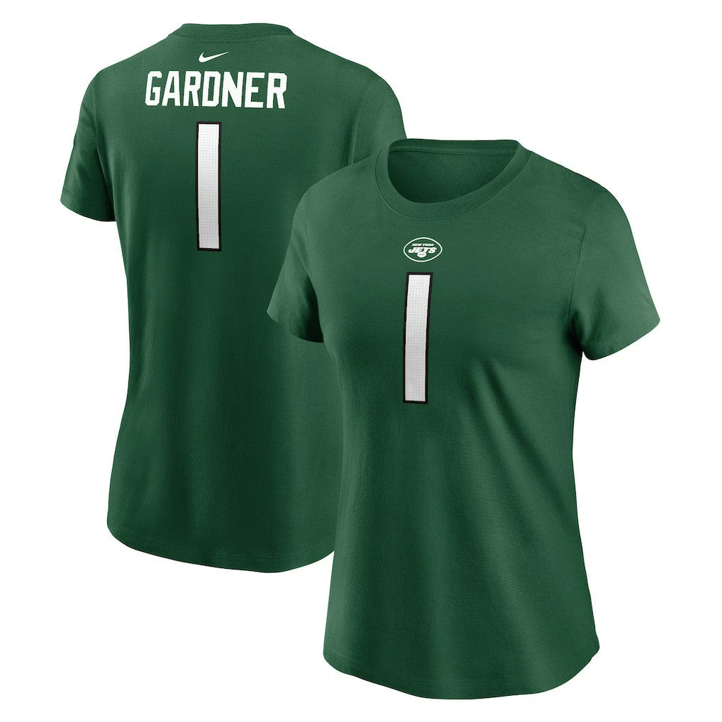 Sauce Gardner New York Jets Women's Player Name & Number T-Shirt Green