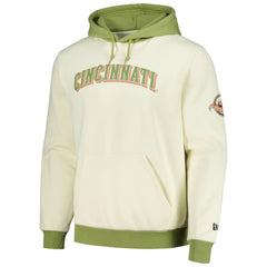 Cincinnati Reds New Era Color Pop Pullover Hoodie - Cream/Green Hoodies