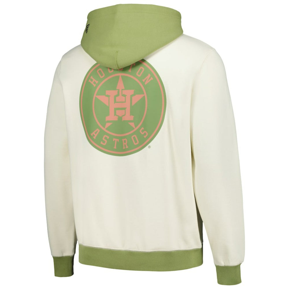 Houston Astros New Era Color Pop Pullover Hoodie - Cream/Green Hoodies