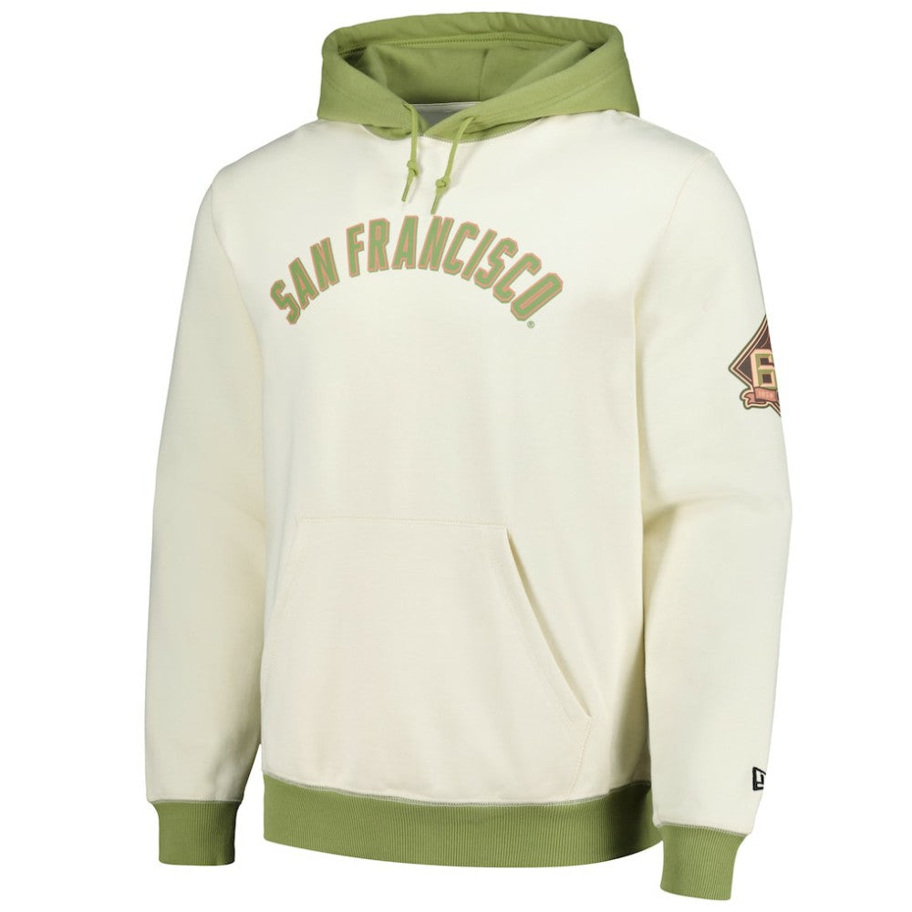 San Francisco Giants New Era Color Pop Pullover Hoodie - Cream/Green Hoodies