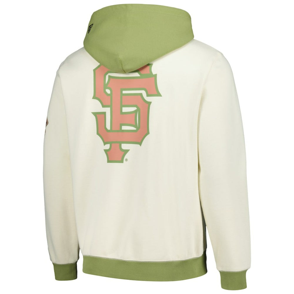 San Francisco Giants New Era Color Pop Pullover Hoodie - Cream/Green Hoodies