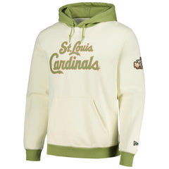 St. Louis Cardinals New Era Color Pop Pullover Hoodie - Cream/Green Hoodies