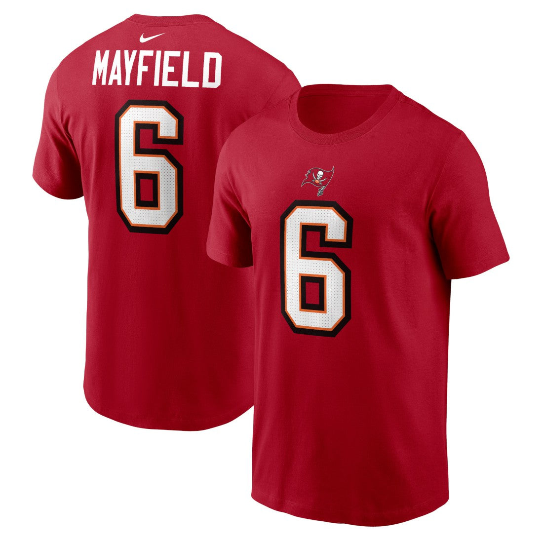 Baker Mayfield Tampa Bay Buccaneers Player Name & Number T-Shirt Red