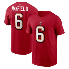 Baker Mayfield Tampa Bay Buccaneers Player Name & Number T-Shirt Red