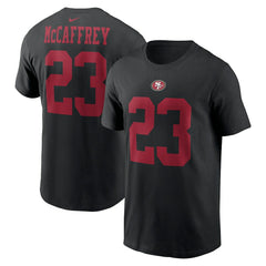 Christian McCaffrey San Francisco 49ers Player Name & Number T-Shirt Black