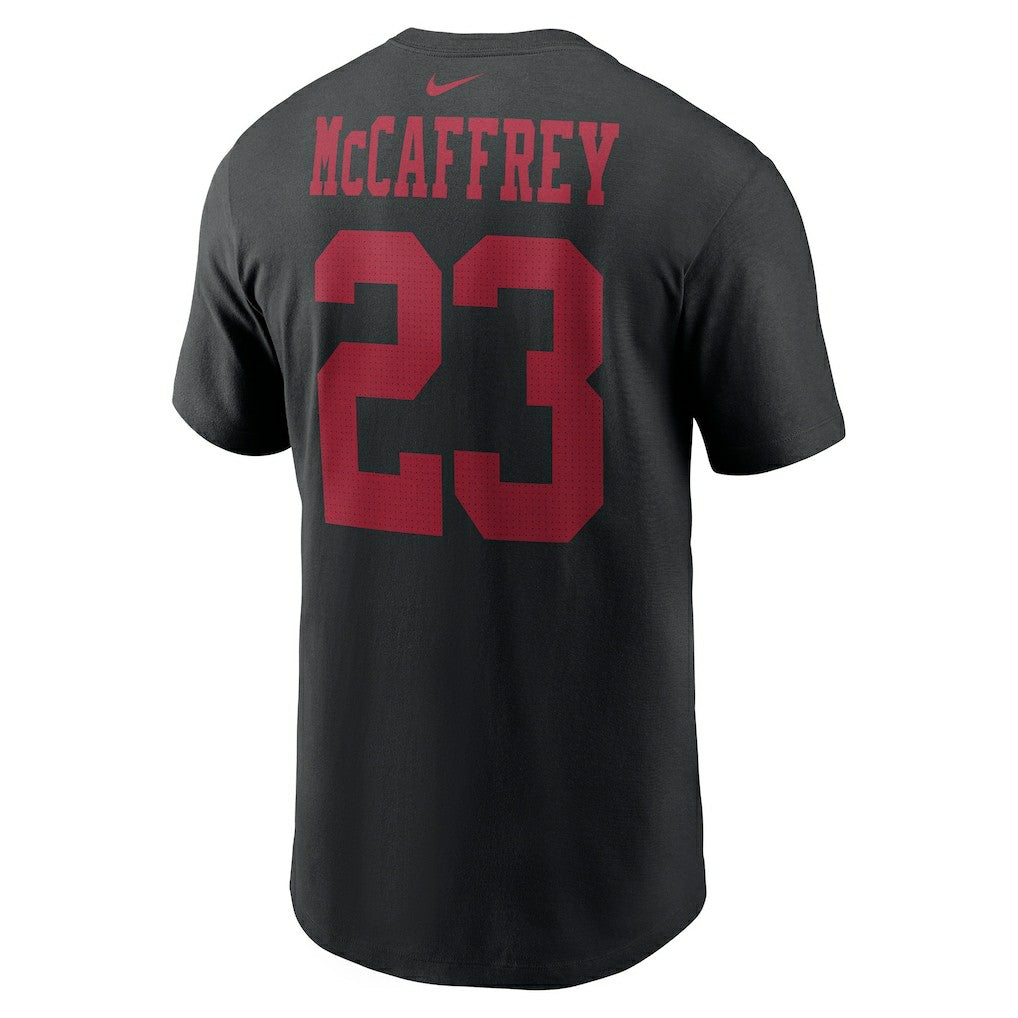 Christian McCaffrey San Francisco 49ers Player Name & Number T-Shirt Black