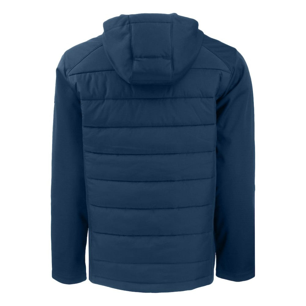 Chicago Cubs Cutter & Buck Stars & Stripes Big & Tall Evoke Hybrid Eco Softshell Recycled Full-Zip Hoodie Jacket - Navy Jackets