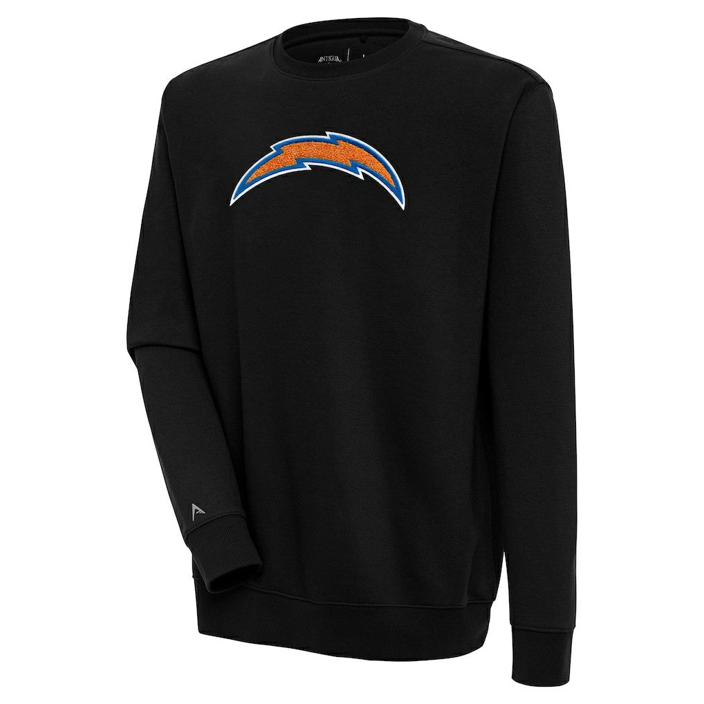 Los Angeles Chargers Antigua Victory Crewneck Pullover Sweatshirt Black