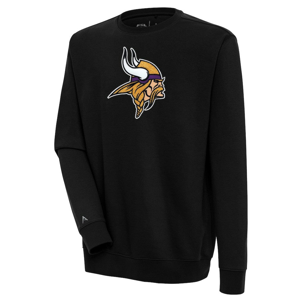 Minnesota Vikings Antigua Victory Crewneck Pullover Sweatshirt Black