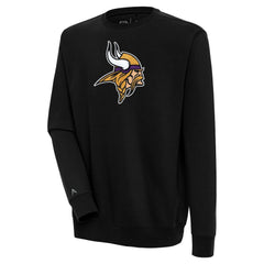 Minnesota Vikings Antigua Victory Crewneck Pullover Sweatshirt Black
