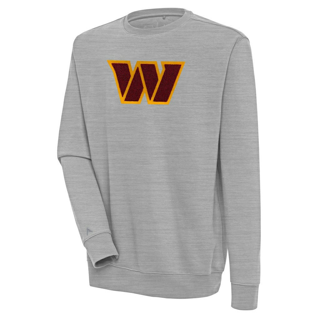 Washington Commanders Antigua Victory Crewneck Pullover Sweatshirt Heather Gray